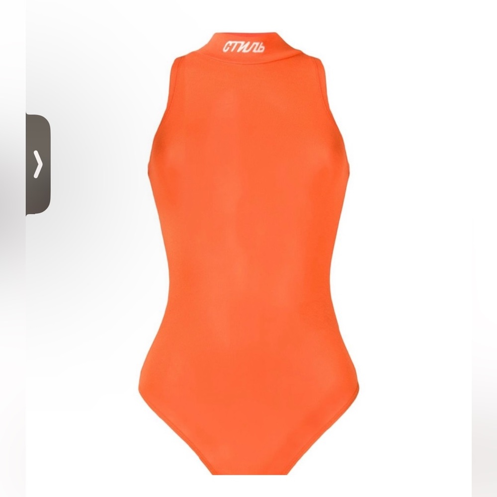 Heron Preston Orange Mock Neck Bodysuit